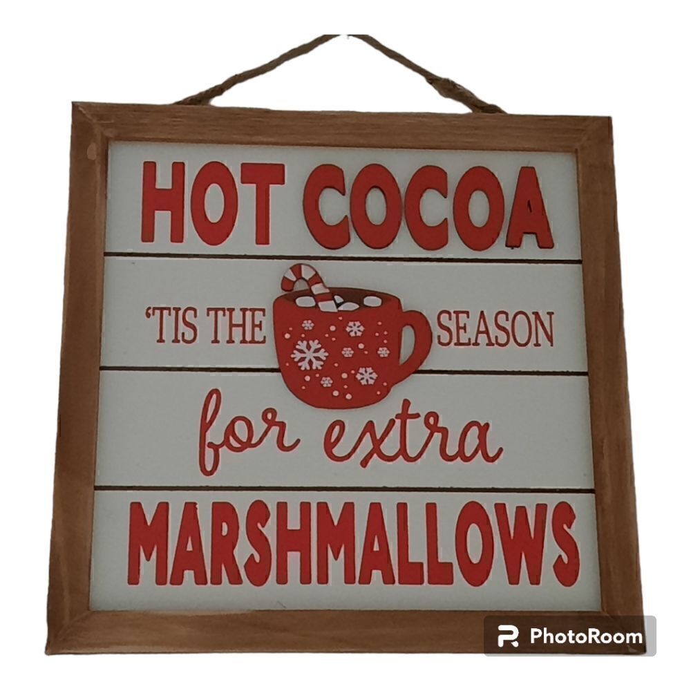 Winter Christmas  Hot Chocolate Wall Decor Sign